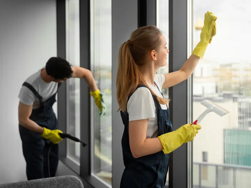 Professioneel schoonmaker kantoren
